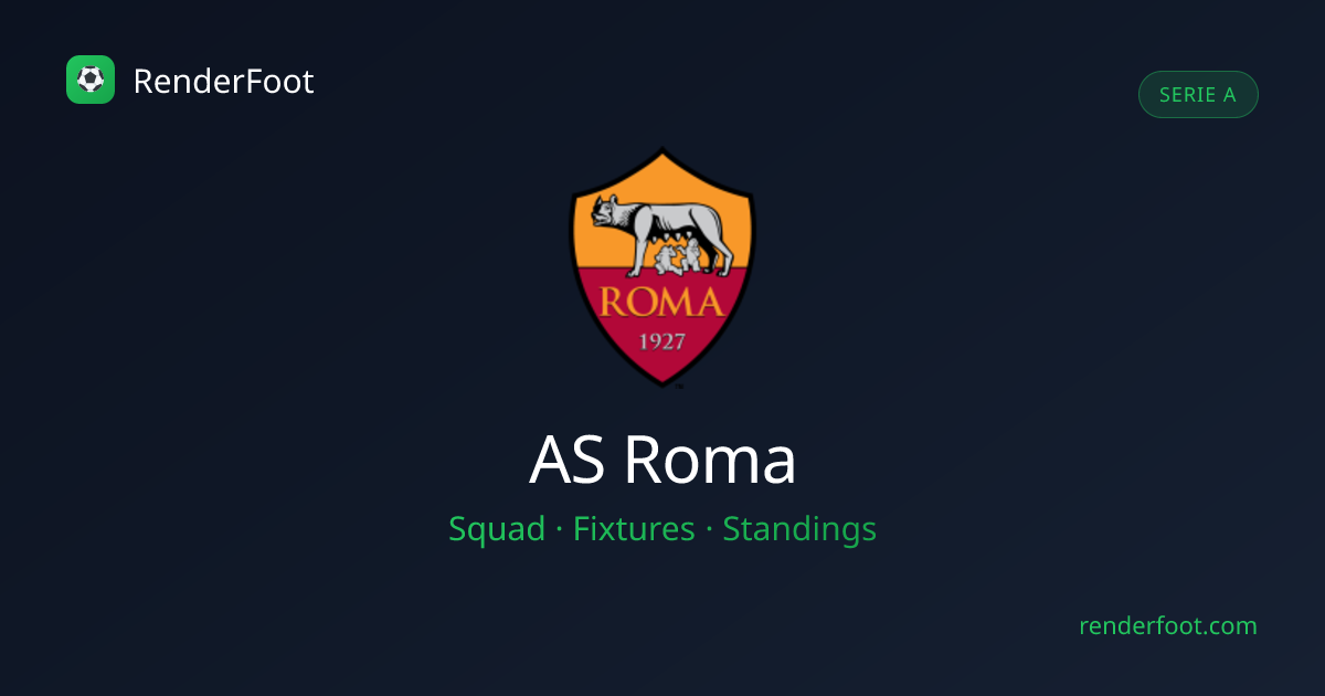 AS Roma التشكيلة وجدول المباريات — Serie A | Renderfoot