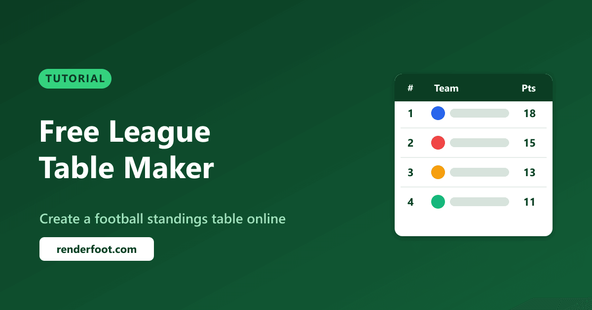 How to Create a Football League Table Online (Free Tool)