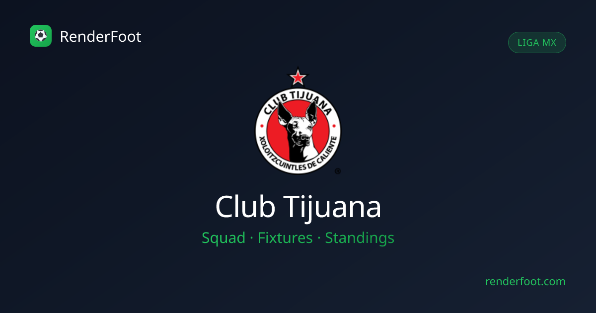 Club Tijuana Squad, Fixtures & Schedule — Liga MX | Renderfoot