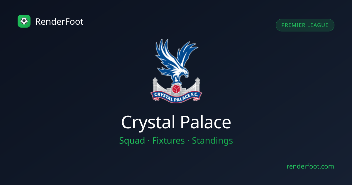 Crystal Palace Squad, Fixtures & Schedule — Premier League | Renderfoot
