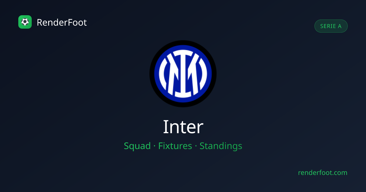 Inter Squad, Fixtures & Schedule — Serie A | Renderfoot