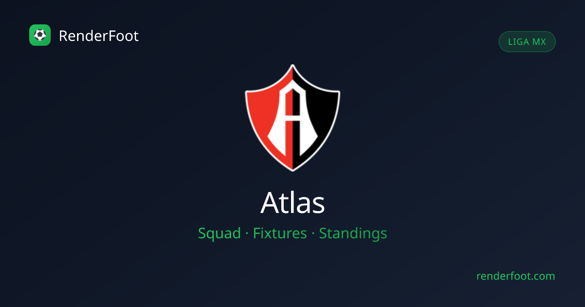 Atlas Plantilla, Calendario y Partidos — Liga MX | Renderfoot